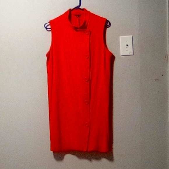 SISLEY brand ladies dark orange button up dress. Size large - Picture 1 of 8